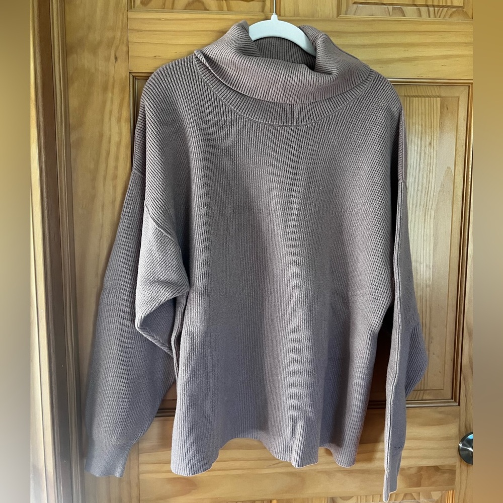 Free People Light Mauve Cowl Neck Sweater